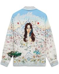 Casablanca Paris - Chemise À Manches Longues En Sergé De Soie L'Hiver Fleuri - Lyst