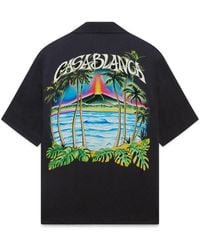 Casablanca Paris - Chemise À Manches Courtes En Jacquard Volcano - Lyst
