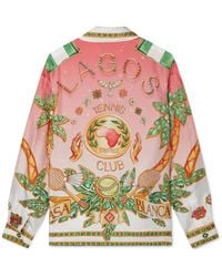 Casablanca Paris - Lagos Tennis Club Long Sleeve Silk Shirt, By - Lyst