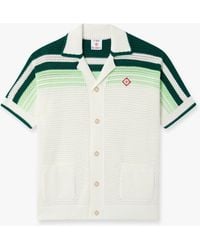 Casablanca Paris - Tennis Stripe Crochet Short Sleeve Shirt, By - Lyst