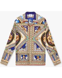 Casablanca Paris - Chemise À Manches Longues En Soie Plafond Orne De Musique - Lyst