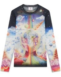Casablanca Paris - The Essential Experience Long Sleeve Mesh Top, By - Lyst