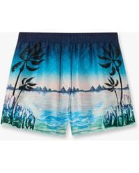 Casablanca Paris - Crystal Alchemy Silk Twill Shorts, By - Lyst