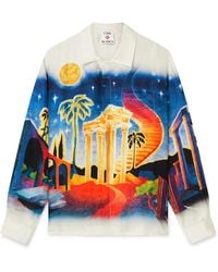 Casablanca Paris - Chemise À Manches Longues En Soie Midnight Acropolis - Lyst