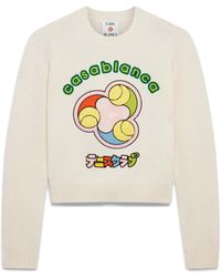 Casablanca Paris - Pull À Col Rond En Maille Mérinos Tennis Ball - Lyst
