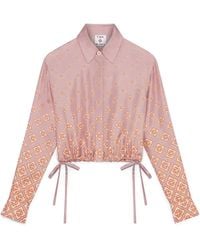 Casablanca Paris - Chemise À Manches Longues En Soie Dégradé À Monogramme - Lyst