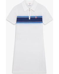 Casablanca Paris - Robe Midi En Mesh À Rayures Blanches Et Bleues - Lyst