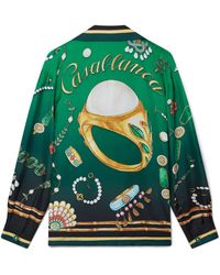 Casablanca Paris - La Boite A Bijoux Long Sleeve Silk Shirt, By - Lyst