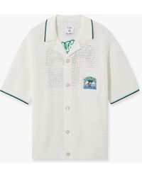 Casablanca Paris - Palm Tree Emblem Crochet Short Sleeve Shirt, By - Lyst
