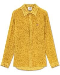 Casablanca Paris - Chemise À Manches Longues En Soie Floral Devoré - Lyst