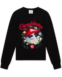 Casablanca Paris - Pull En Coton Brodé Motif Champignon - Lyst
