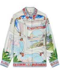 Casablanca Paris - Chemise À Manches Longues En Soie Le Passage - Lyst