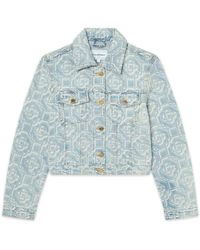 Casablanca Paris - Bleached Classic Monogram Denim Jacket, Size By - Lyst