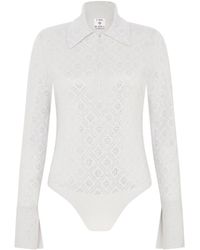Casablanca Paris - Crystal Monogram Knit Bodysuit, By - Lyst