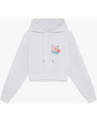 Casablanca Paris - Sweat-Shirt Court À Capuche Gris Brodé - Lyst