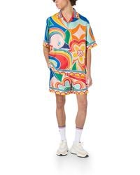 Casablanca Paris - Le Pouvoir Des Fleurs Silk Shorts, By - Lyst