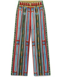 Casablanca Paris - Le Palais En Fleur Silk Trousers, Size By - Lyst