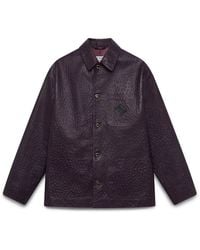 Casablanca Paris - Ostrich Embossed Leather Workwear Jacket, By - Lyst