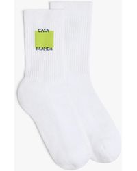 Casablanca Paris - Chaussettes Acid Lime Logo Square - Lyst