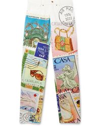 Casablanca Paris - Souvenirs De Vacances Printed Straight Leg Jeans, Size By - Lyst