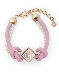 Casablanca Paris - Bracelet Rose Noué Avec Perles - Lyst