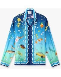 Casablanca Paris - Gradient Casa Kaspia New York Long Sleeve Silk Shirt - Lyst