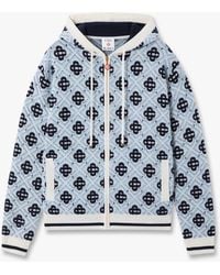 Casablanca Paris - Merino Monogram Zip-Up Hooded Sweatshirt, By - Lyst