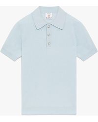 Casablanca Paris - Polo À Manches Courtes Bleu En Pointelle À Monogramme - Lyst