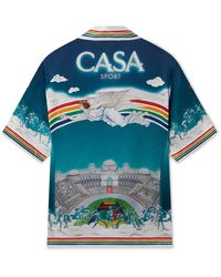 Casablanca Paris - Chemise À Manches Courtes En Soie La Déesse Du Stade - Lyst