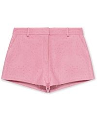 Casablanca Paris - Embossed Leather Mini Shorts, Size By - Lyst