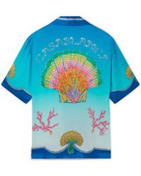 Casablanca Paris - Chemise À Manches Courtes En Soie Coquillage Coloré - Lyst