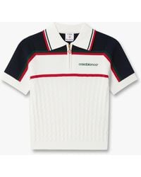 Casablanca Paris - Cream & Knit Tennis Short Sleeve Polo Shirt, By - Lyst