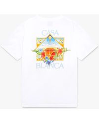 Casablanca Paris - T-Shirt À Manches Courtes Blanc Flower Court Icon - Lyst