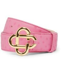 Casablanca Paris - Ceinture Rose À Logo Cc En Relief - Lyst