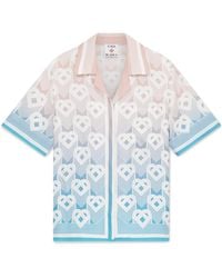Casablanca Paris - Chemise À Manches Courtes En Soie Dégradée À Monogramme Caur - Lyst