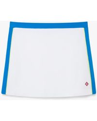 Casablanca Paris - Mini-Jupe En Piqué Blanche Et Bleue - Lyst