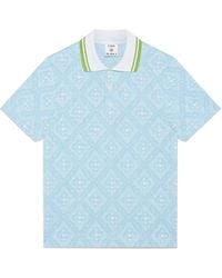 Casablanca Paris - Polo À Manches Courtes En Jacquard Bleu Pâle - Lyst