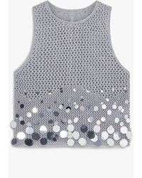 Casablanca Paris - Haut Argenté En Crochet Avec Miroirs - Lyst
