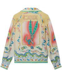 Casablanca Paris - Chemise À Manches Longues En Soie Souvenir - Lyst