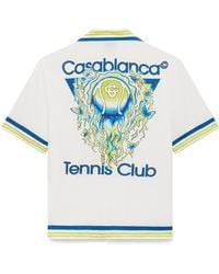 Casablanca Paris - Tennis Club Short Sleeve Silk Shirt, By - Lyst
