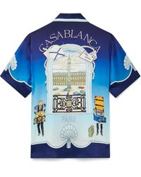 Casablanca Paris - Place Vendome Short Sleeve Silk Shirt, By - Lyst