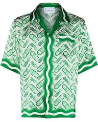 Casablanca Paris - Ping Pong Monogram Silk Shirt, By - Lyst