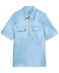 Casablanca Paris - Chemise À Manches Courtes Et Fermeture Éclair Partielle En Satin - Lyst