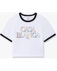 Casablanca Paris - Stacked Logo Cropped Baby Short Sleeve T-Shirt, By - Lyst