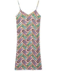 Casablanca Paris - Robe Nuisette En Soie À Monogramme Tennis - Lyst