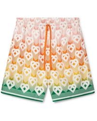 Casablanca Paris - Gradient Heart Monogram Silk Shorts, By - Lyst