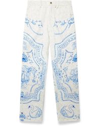 Casablanca Paris - Plat A Dessert Printed Straight Leg Jeans, Size By - Lyst