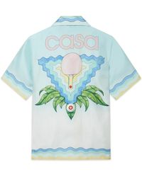 Casablanca Paris - Memphis Icon Short Sleeve Silk Shirt, Size By - Lyst