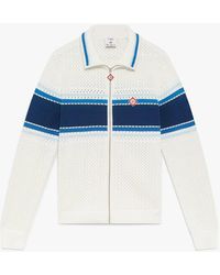 Casablanca Paris - Veste De Survêtement En Mesh À Rayures Blanches Et Bleues - Lyst