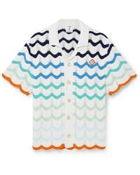 Casablanca Paris - Chemise À Manches Courtes En Crochet À Motif Vagues Dégradées - Lyst